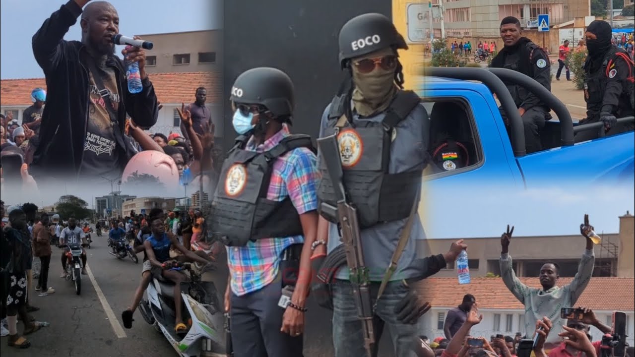 Watch Moment Shatta Fans Clash with EOCO Armed Men as Nima Boys Arrive