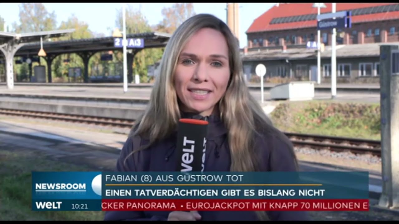 WELT TV Reporterin Ilka Groenewold im Einsatz zum Fall Fabian in Güstrow (18.10.25)