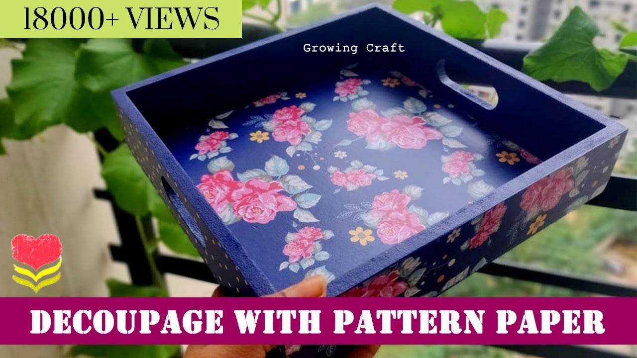 East Step-by-Step Tray Decoupage Art Tutorial Using Chalk Paint - DIy home decor ideas for beginner