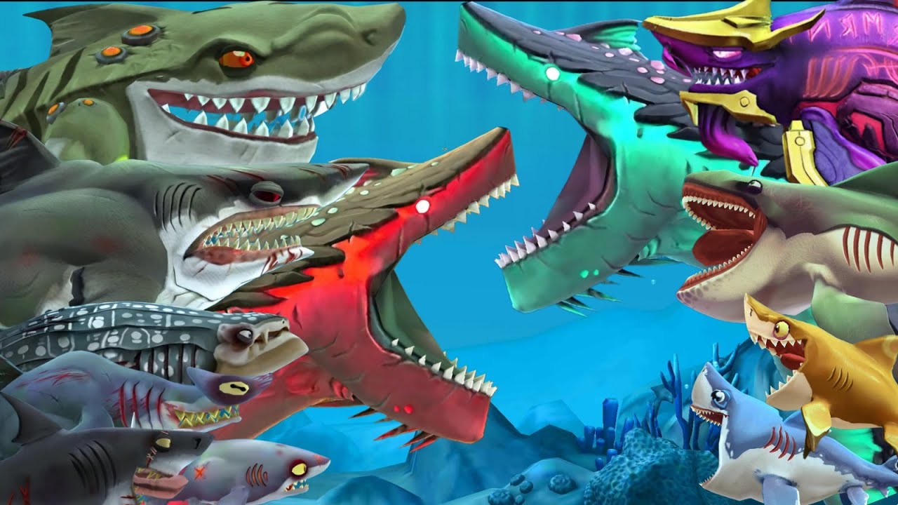 ALL ENEMY SHARK VS ALL NORMAL SHARK (UNDERSHARKER UPDATE) - Hungry Shark World
