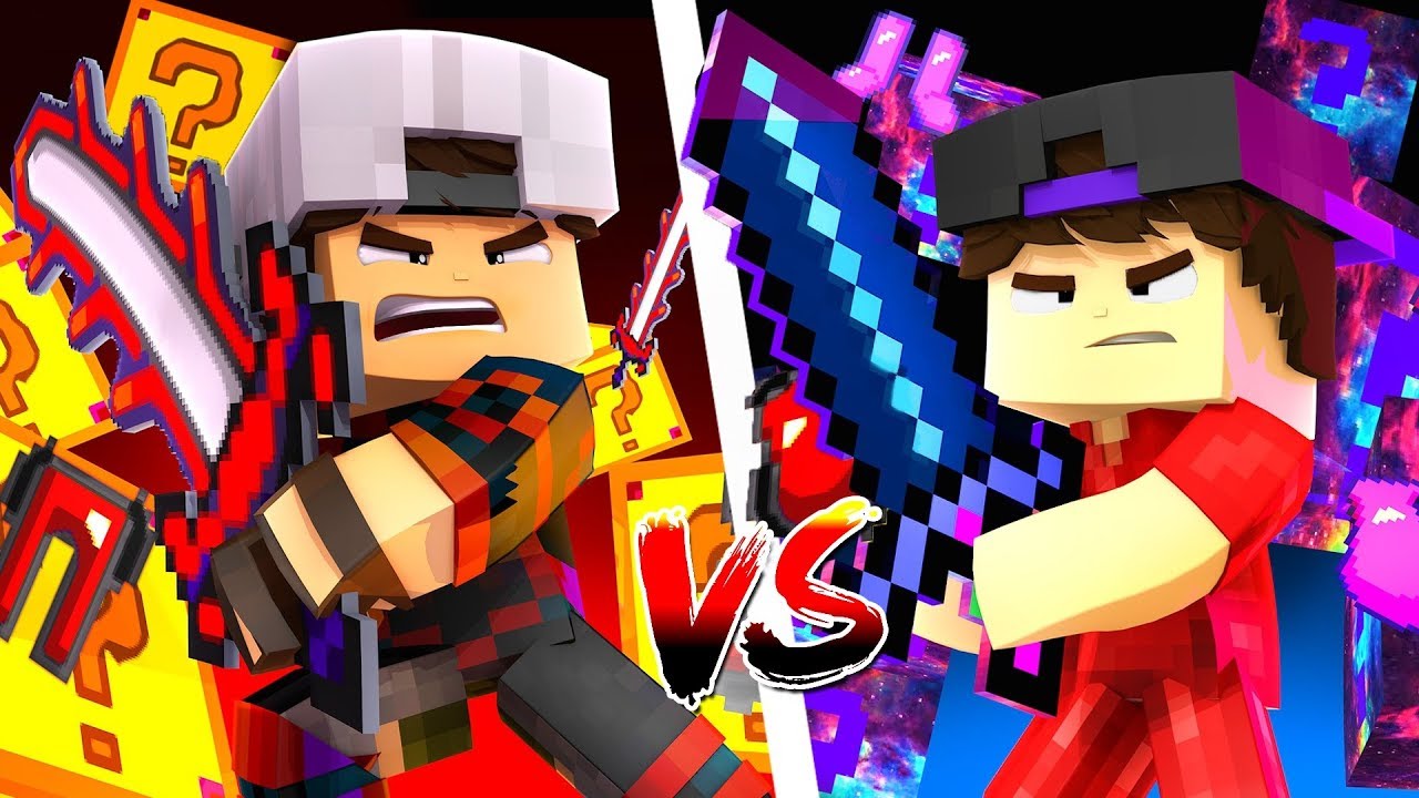 Minecraft: MLG PVP - LUCKY BLOCK FORTUNIA vs LUCKY BLOCK GALAXY!