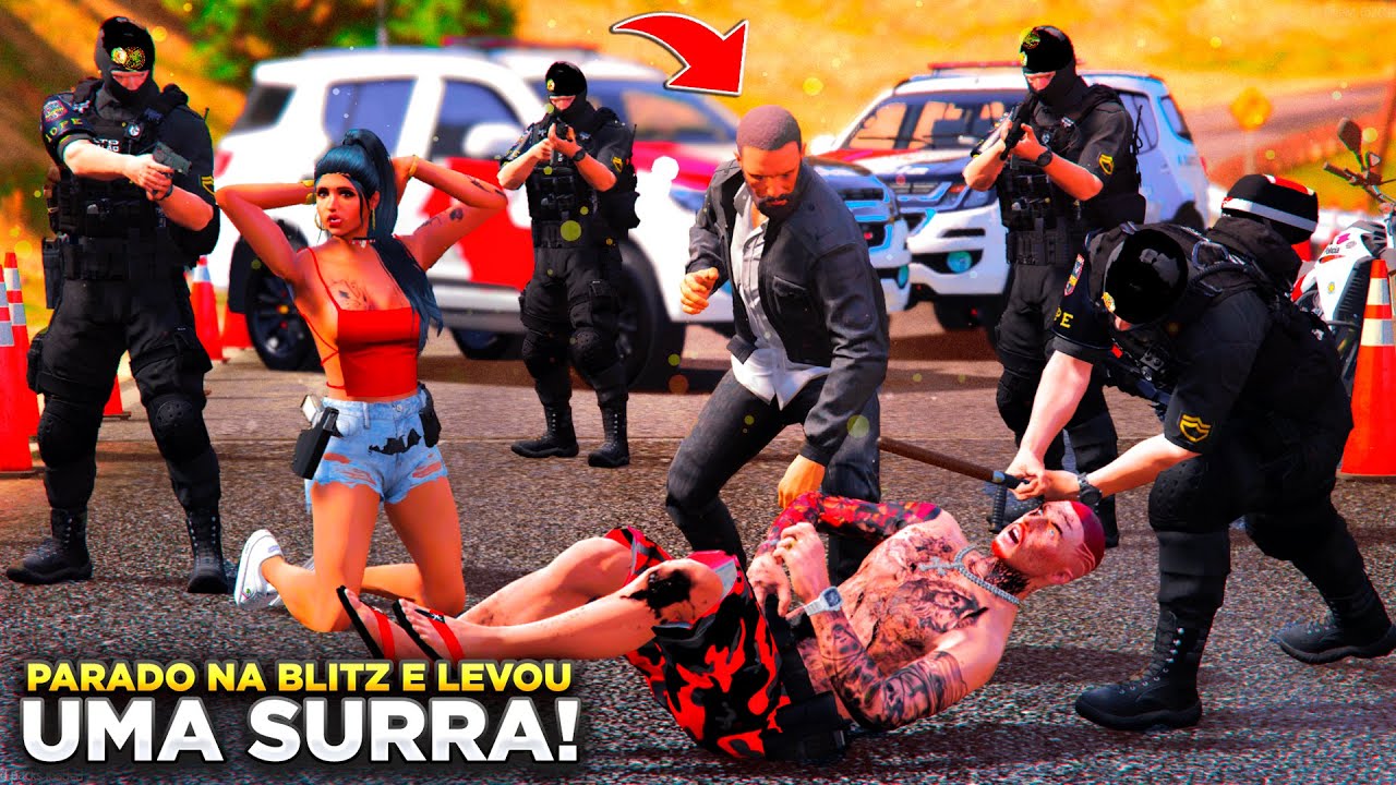 GTA V: VIDA DO CRIME | ARMARAM PRA MIM!! FUI PARADO NA BLITZ POLICIAL E APANHEI MUITO!!💥|#74