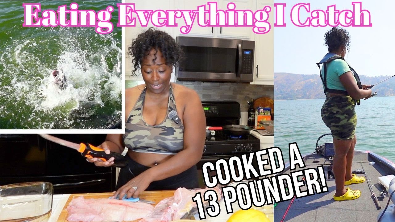 Big Catfish & Bluegill Catch Clean Cook | Eating What I Catch | Fishing from Bass Boat | Live Bait