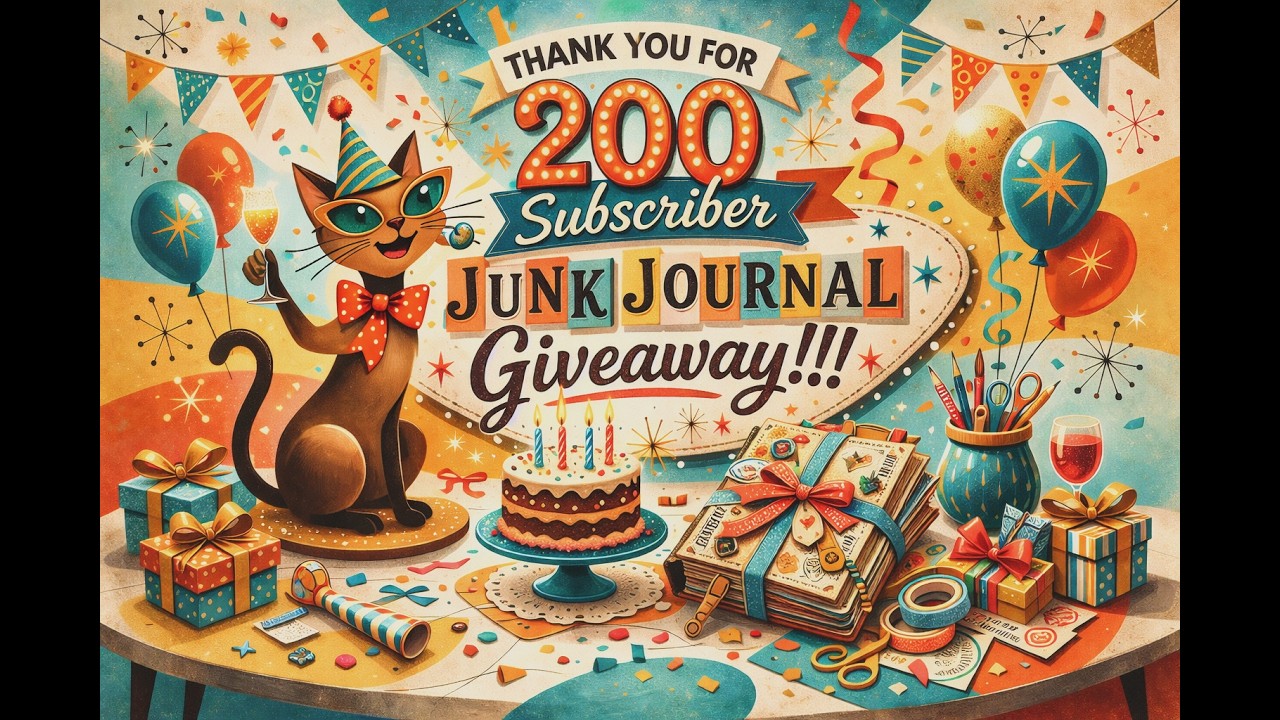🎟️ 🎉 DRAWING TIME!!! 🎉🎟️ TUNE IN TO SEE WHO WON MY 200 SUBSCRIBER JUNK JOURNAL GIVEAWAY!