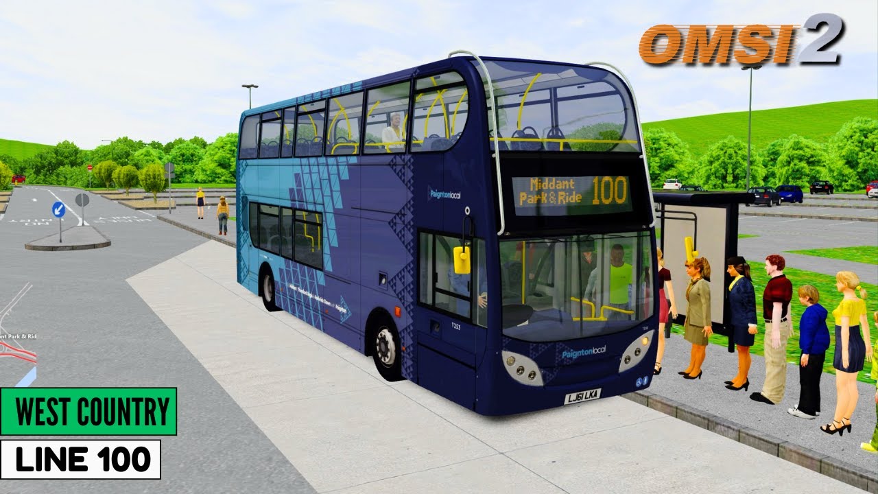 OMSI 2 West Country v3.03a UK Map Line 100 Middant Park Ride | C400R EcoLife