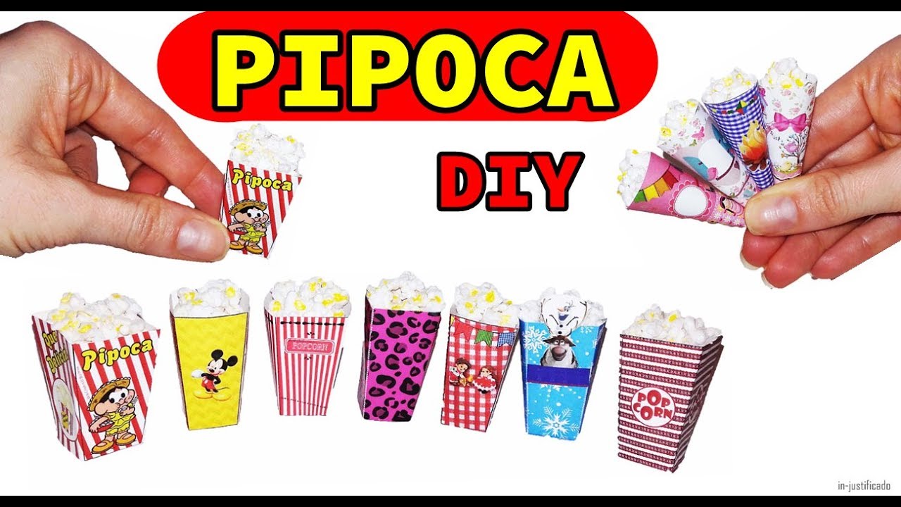 💖COMO FAZER PIPOCA E CAIXA P BONECA BARBIE E MONSTER HIGH-HOW TO MAKE POP CORN  FOR BARBIE DOLL
