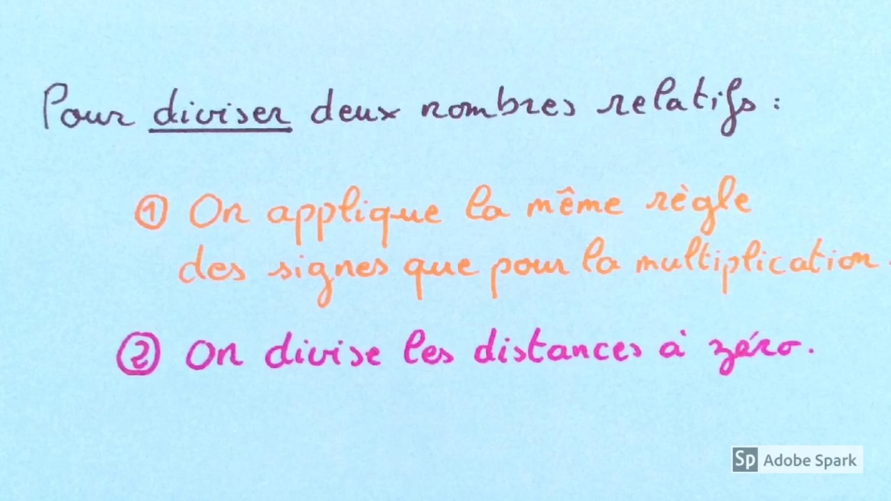 4&egrave;me - Division de nombres relatifs.