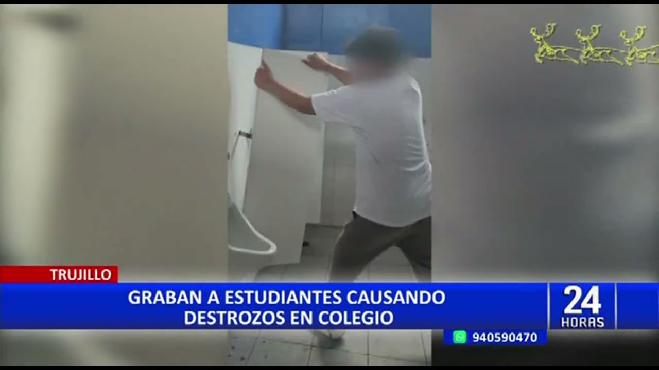 Trujillo: estudiantes de secundaria destrozan su colegio como celebración por fin del año escolar
