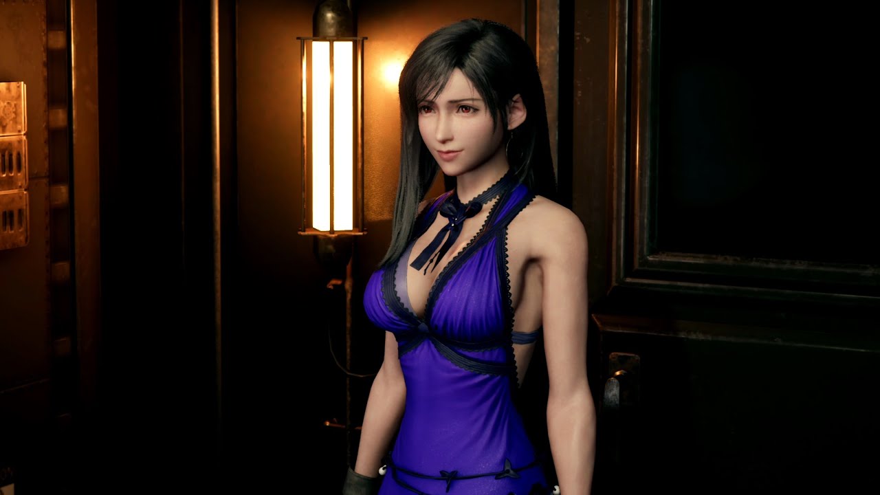 [FF7R] Chapter 5 cutscenes with Tifa wearing her Mature dress [JP voices, no subs, 4k]