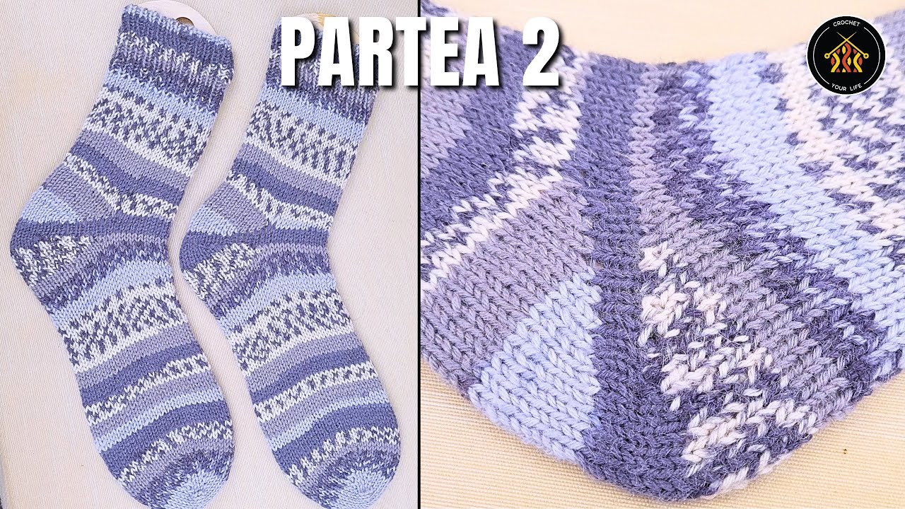 Cum tricotam doua sosete odata pe andrele circulare  - Partea 2: calcai sosete