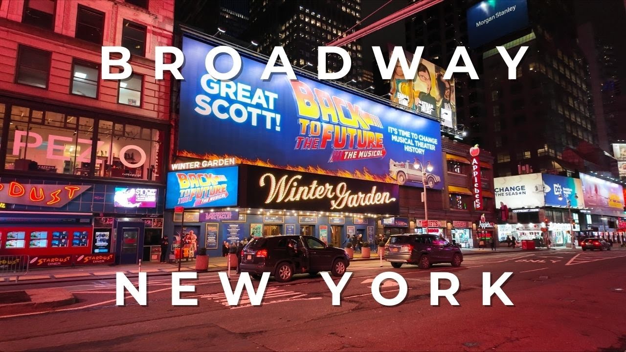 [4K] Broadway, Manhattan at Night: New York Walking Tour