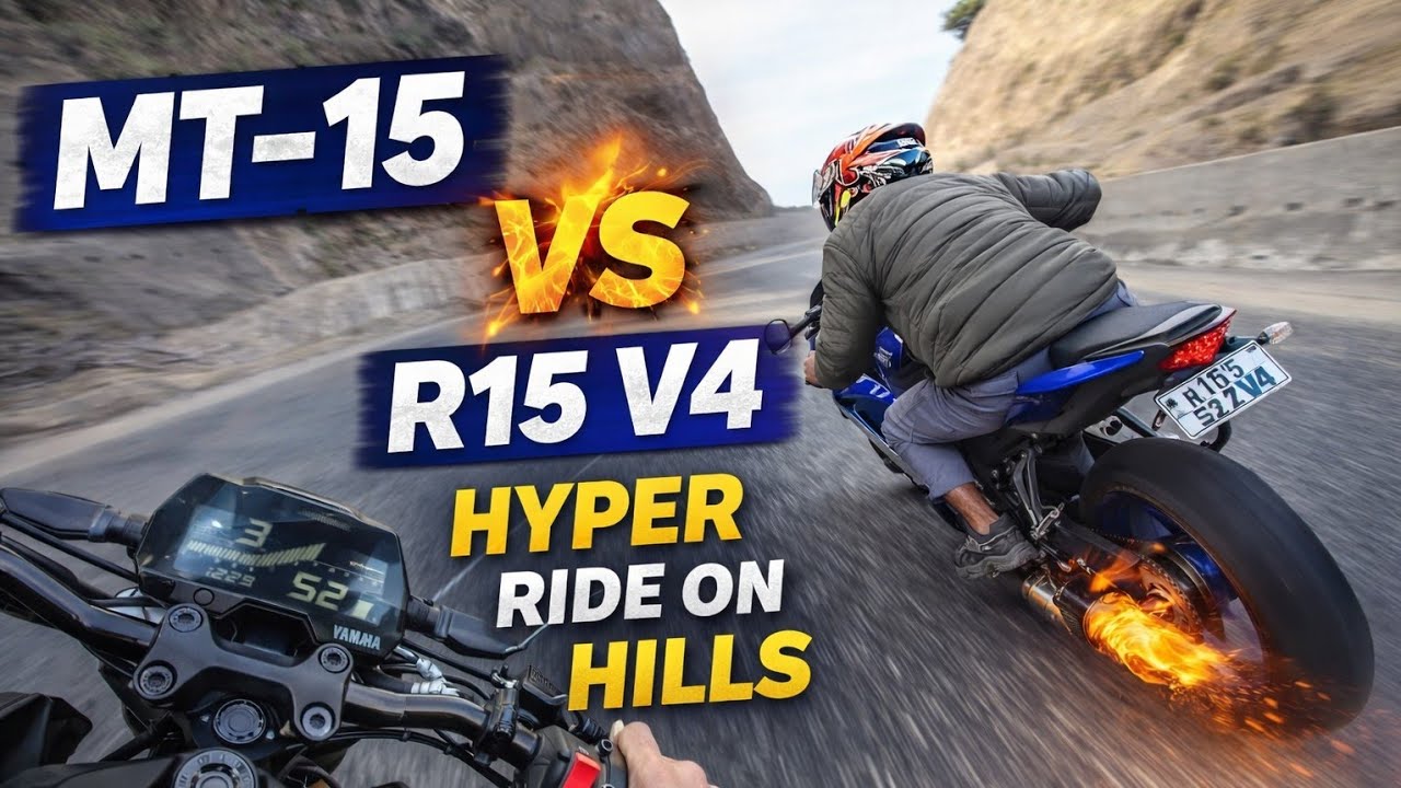 Yamaha MT-15 vs R15 V4 😱 | Traffic to Hills Hyper Ride 🔥 Akrapovic Exhaust Madness 