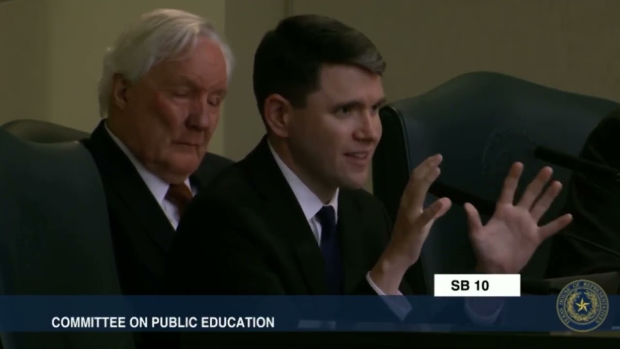 Rep. Talarico asks questions of Rep. Noble on the layout of SB 10, Ten Commandments in classrooms