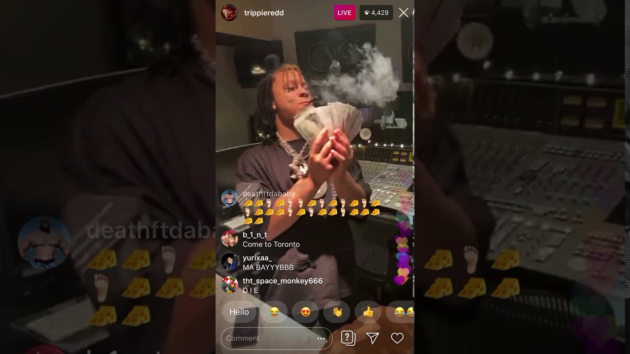 Trippie Redd Full Instagram Live, counts cash, eats McDonald’s & more ! 11/15/19