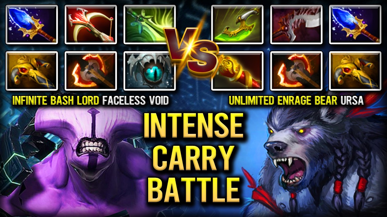 INTENSE CARRY BATTLE | INFINITE BASH LORD FACELESS VOID VS. UNLIMITED ENRAGE BEAR URSA 7.40c DOTA 2