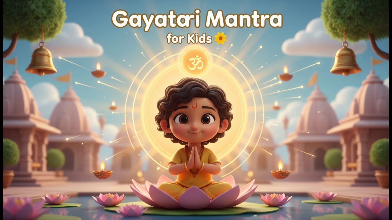 Gayatri Mantra for Kids | Peaceful Mantra Song | Morning Prayer for Children |Calm & Positive Prayer