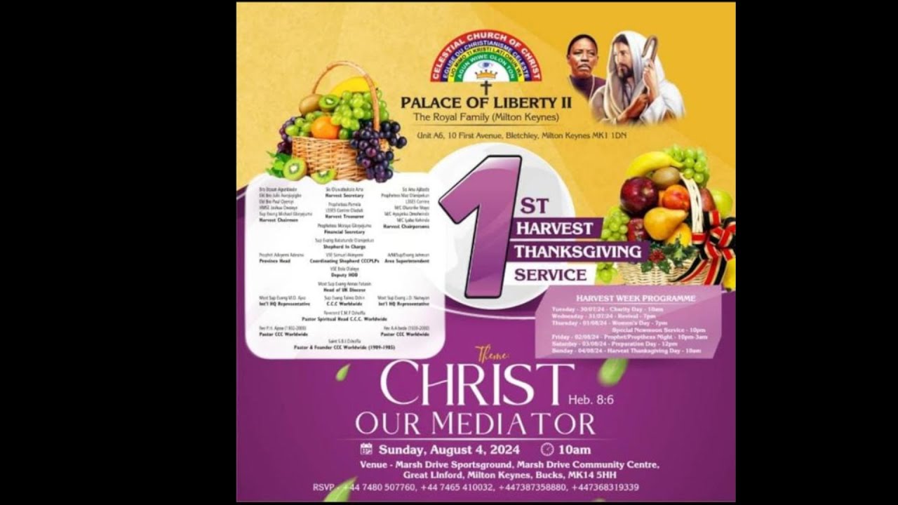 1st Annual Adult Harvest Thanksgiving Service of CCC Palace of Liberty Parish, Milton Keynes