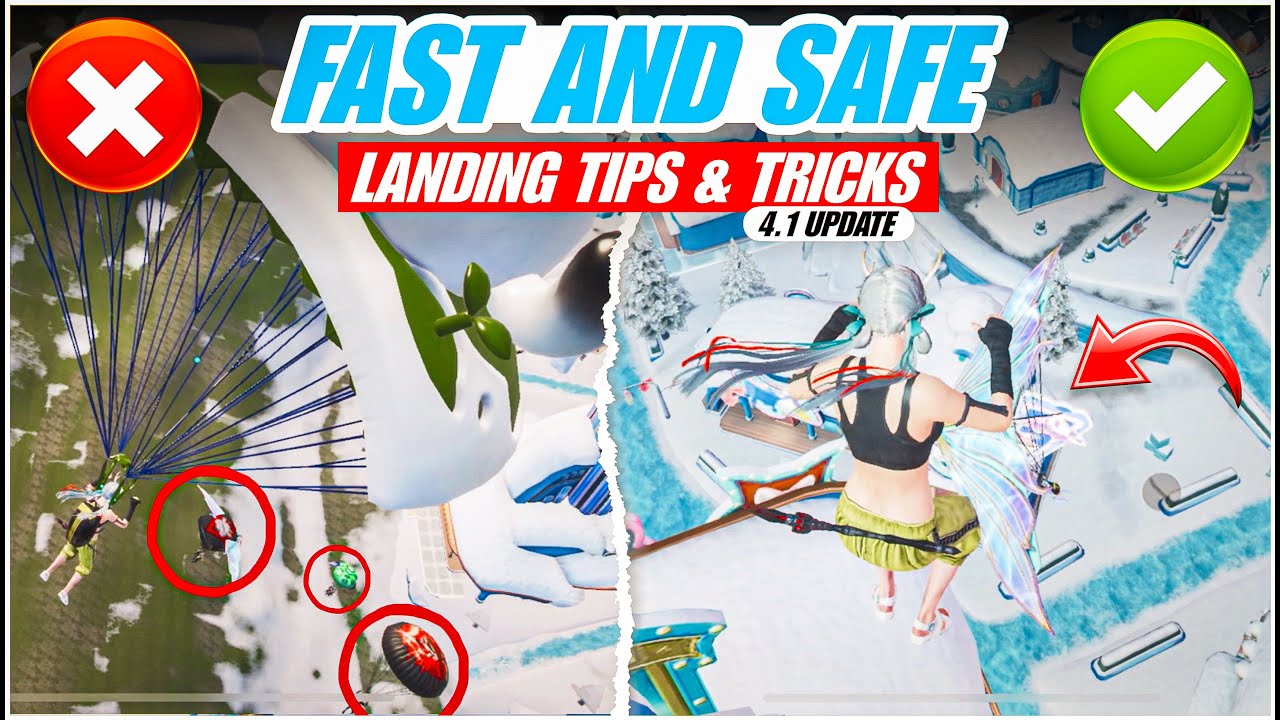 HOW TO LAND FAST AND SAFELY IN NEW BGMI 4.1 UPDATE😍| NEW BGMI WINTER MODE TIPS & TRICKS | Mew2