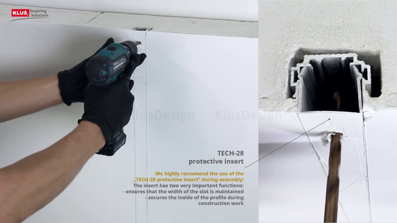 KLUŚ Design -  Sposób na liniowe oświetlenie LED w murowanej ścianie, za pomocą profilu TEKNIK-ZM-TK
