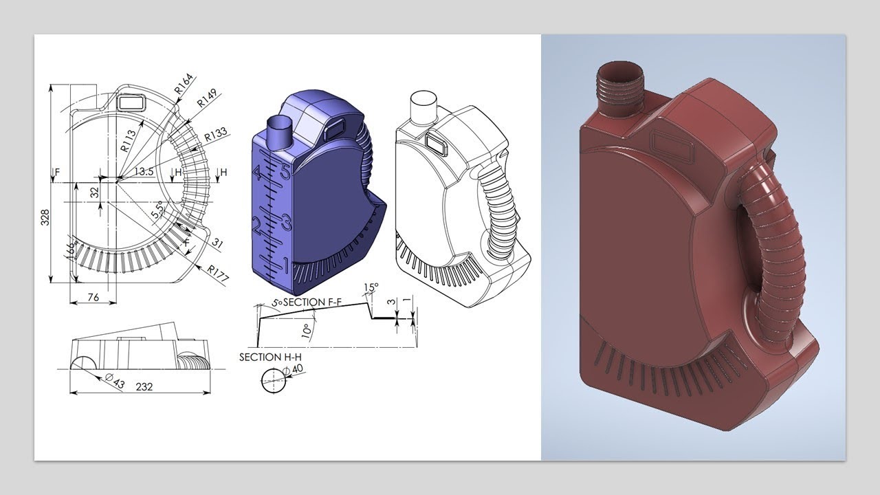 Inventor 2020 Tutorial #131 | 3D Design Plastic Bottle