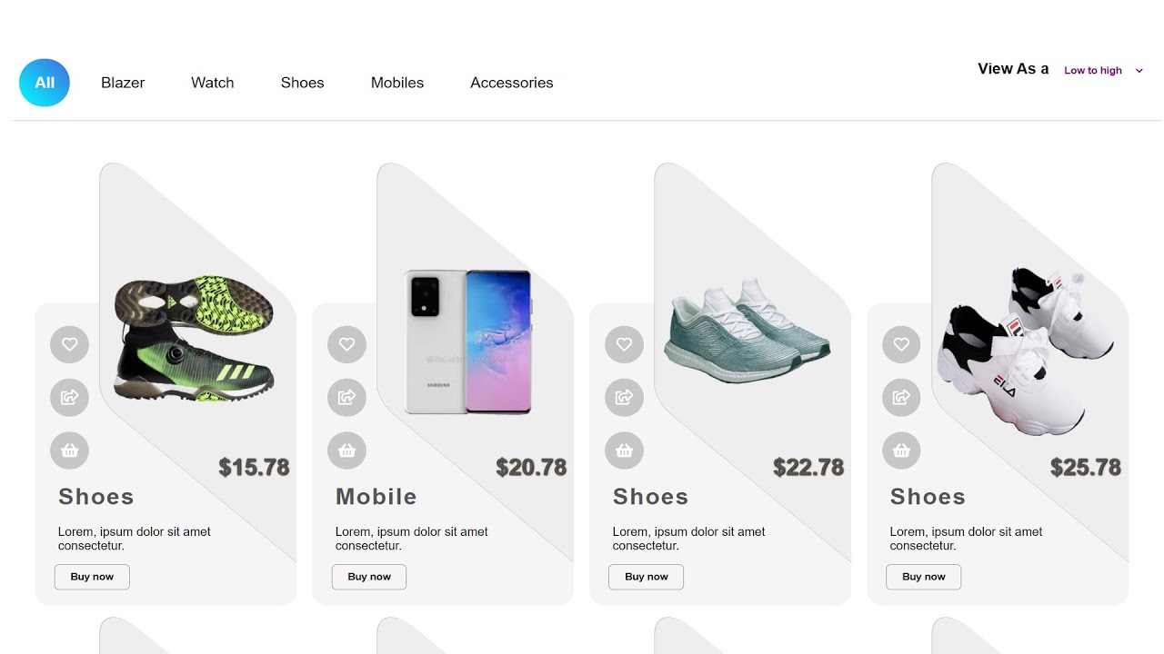 Product sort or filter as low to high and default using css javascript