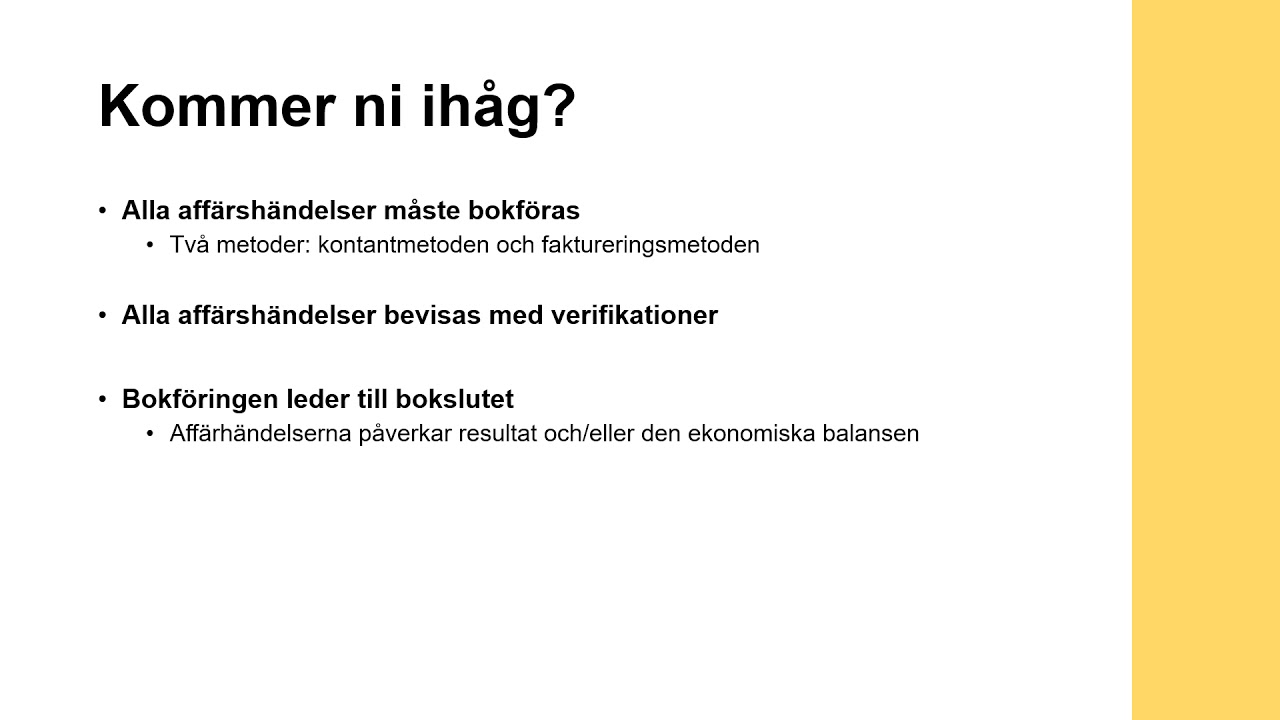 Företagsekonomi 2 - Bokföringens grunder