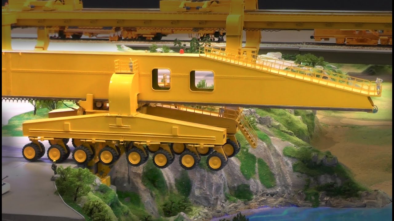 RC Crane: Bridge Building with SLJ900 Bridge Girder | XXL RC Construction Site | Road Work