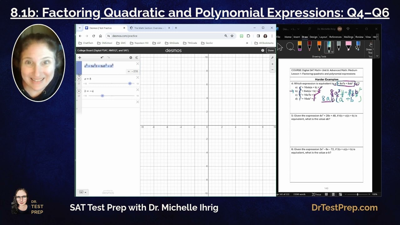 SAT Math 8.1: Factoring Quadratic and Polynomial Expressions - HeyDrTestPrep.com