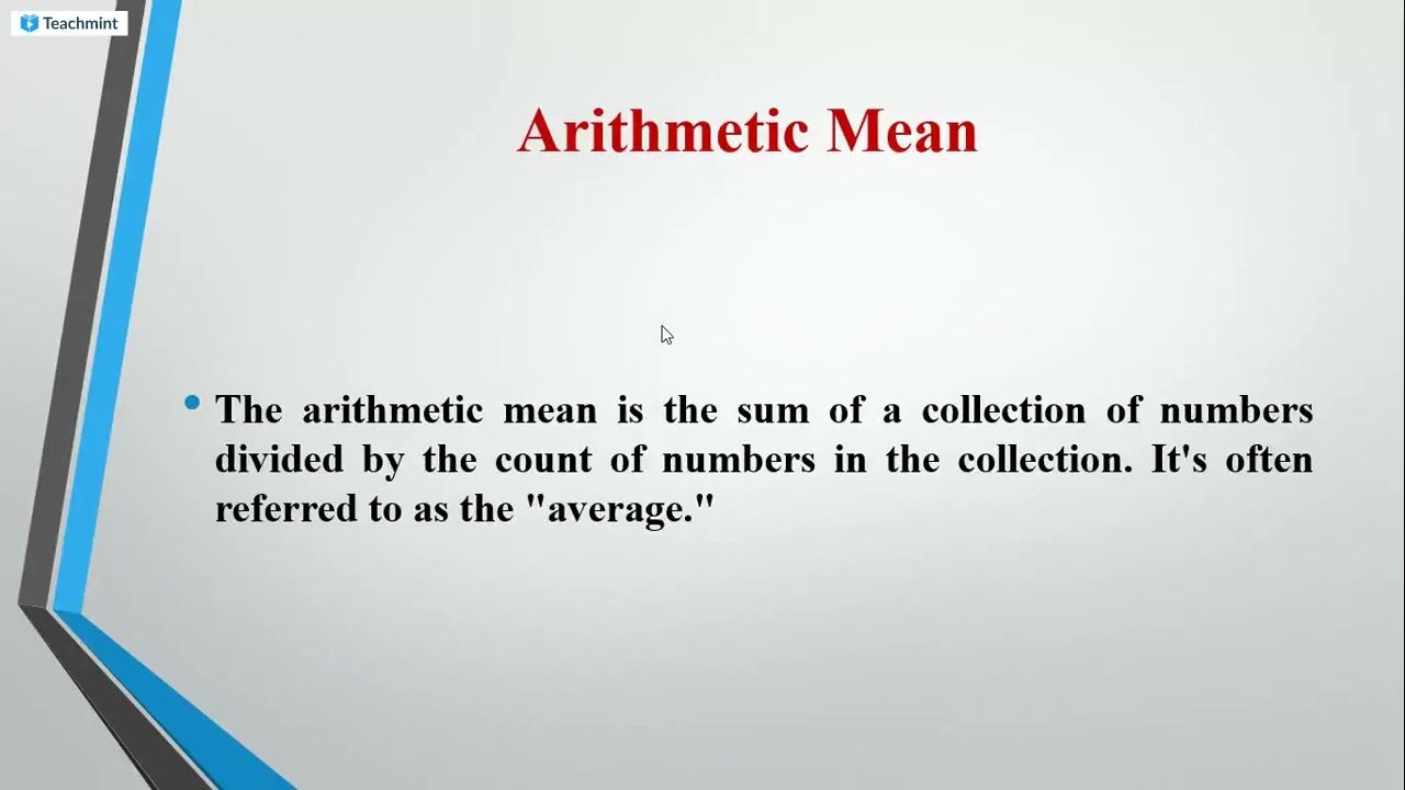 IGNOU BECS 184 Data Analysis / Arithmetic Mean