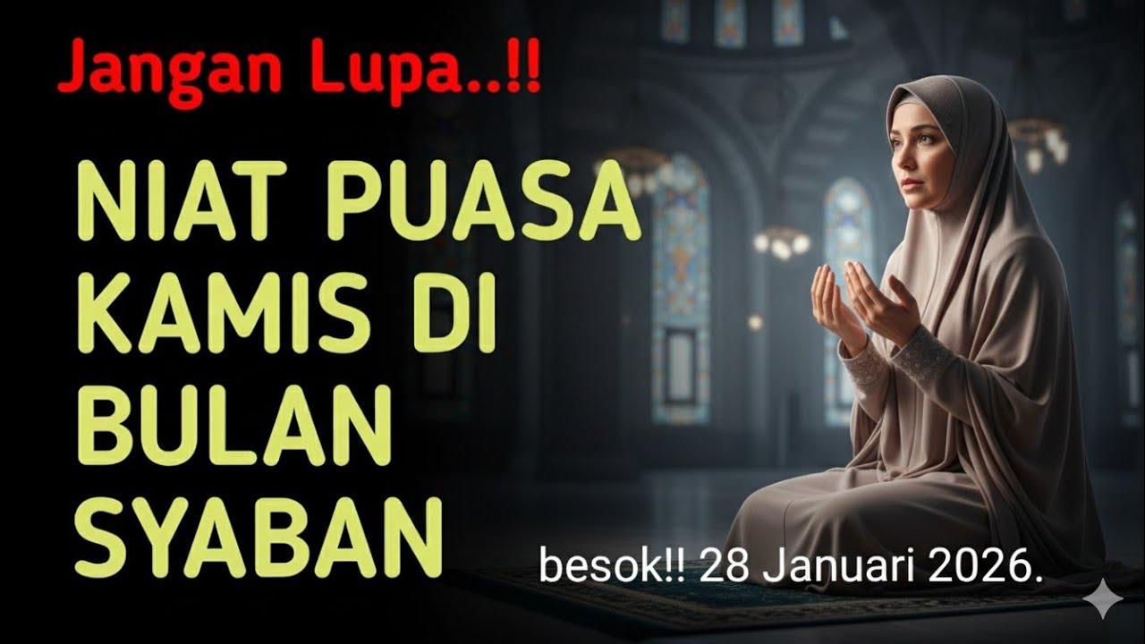 NIAT PUASA KAMIS DI BULAN SYABAN - Niat Puasa Kamis - Niat Puasa Syaban 2026