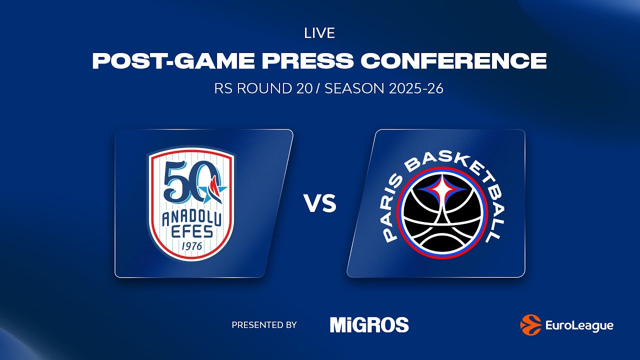🔴 #EuroLeague 2025-26 RS R20 Press Conference: Anadolu Efes - Paris Basketball