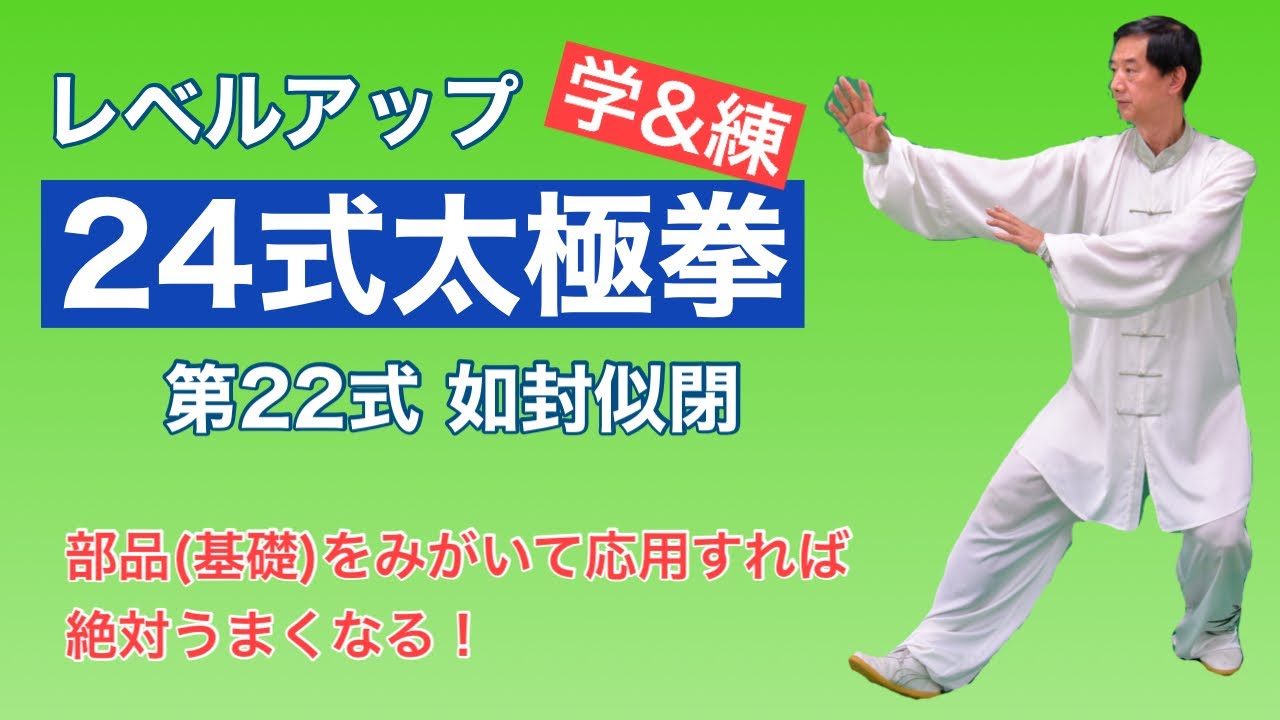【レベルアップ】24式太極拳 第22式 如封似閉【学&練】
