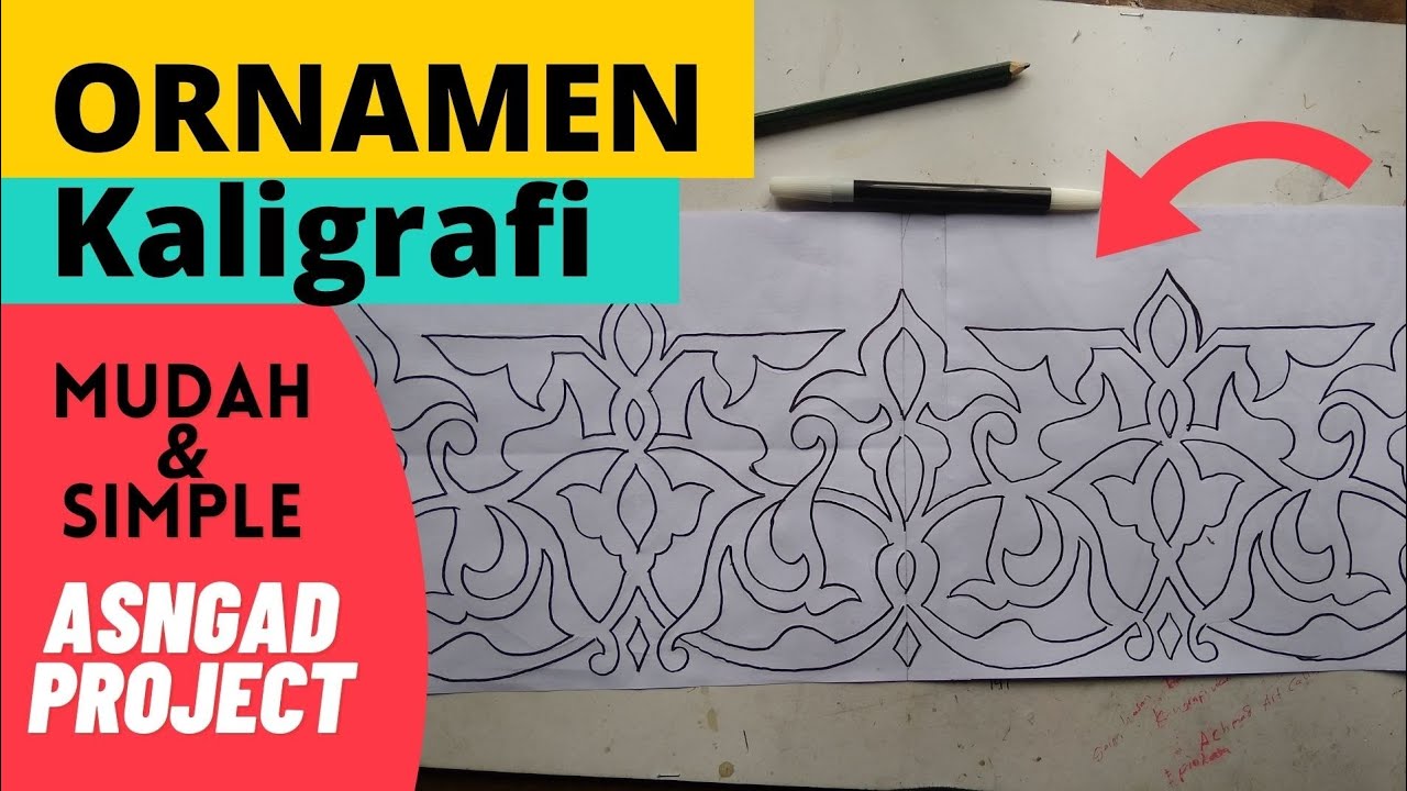 cara membuat ornamen kaligrafi sederhana simple  untuk masjid, dekorasi, tembok, ruang tamu