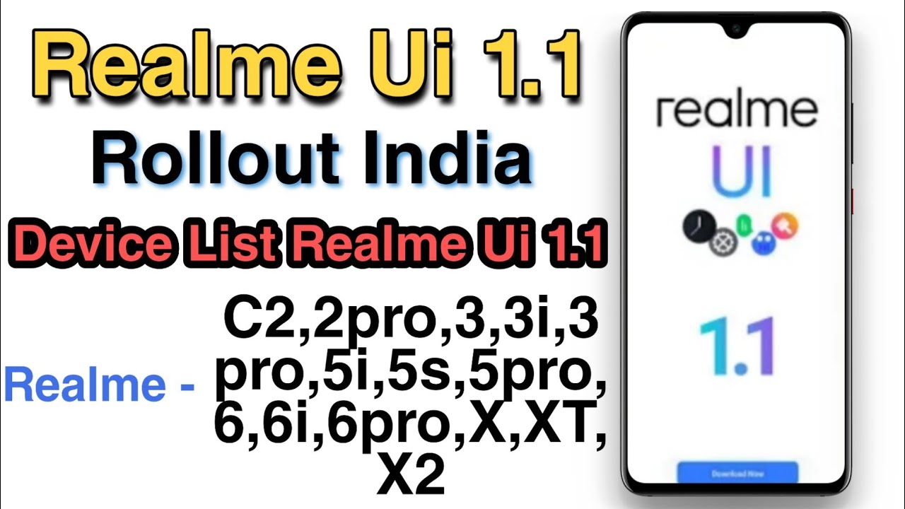 Realme Ui 1.1 Confirmed Device List |Realme Ui New Update