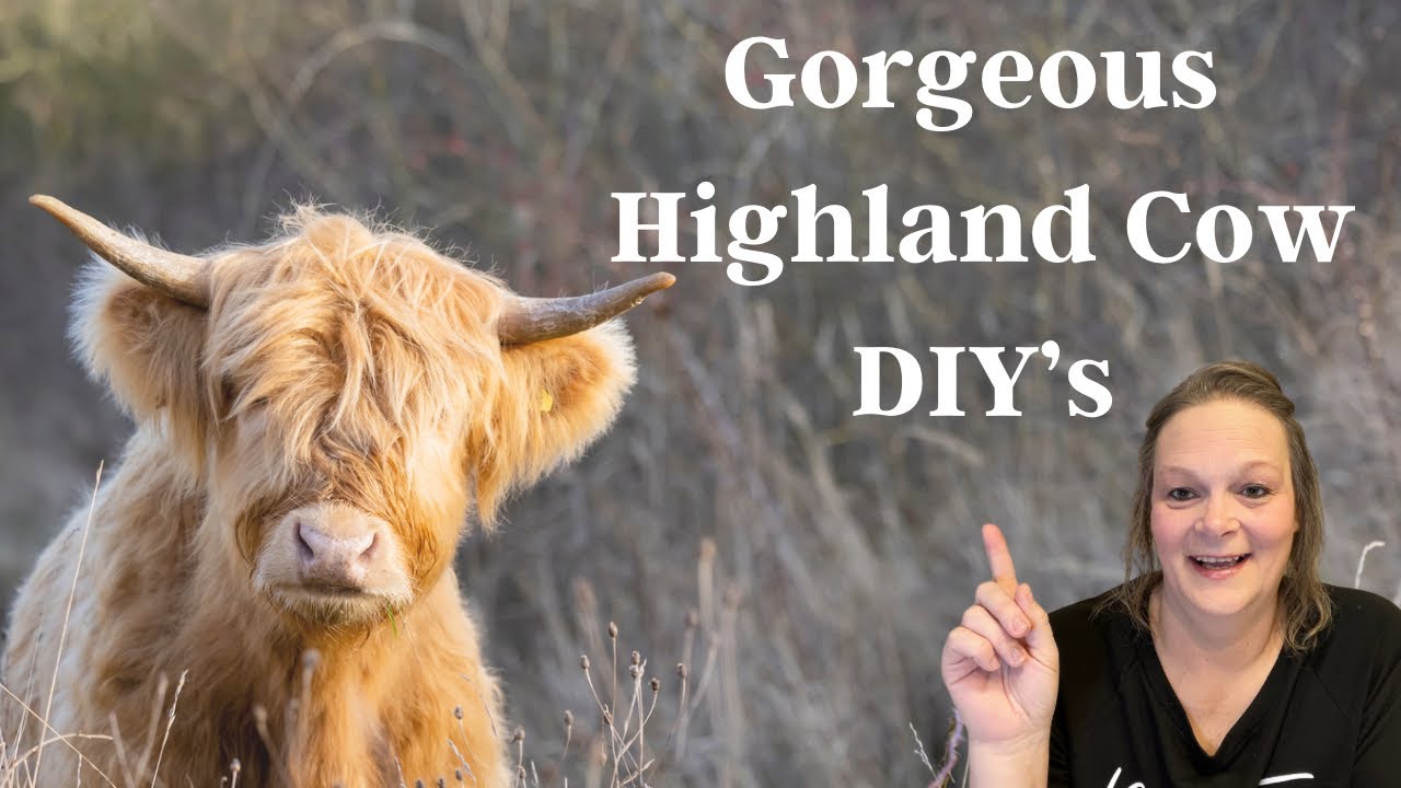 Highland Cow Home Decor DIY's| Farmhouse Highland Cow DIY's | Dollar Tree DIY's | Farmhouse DIY's