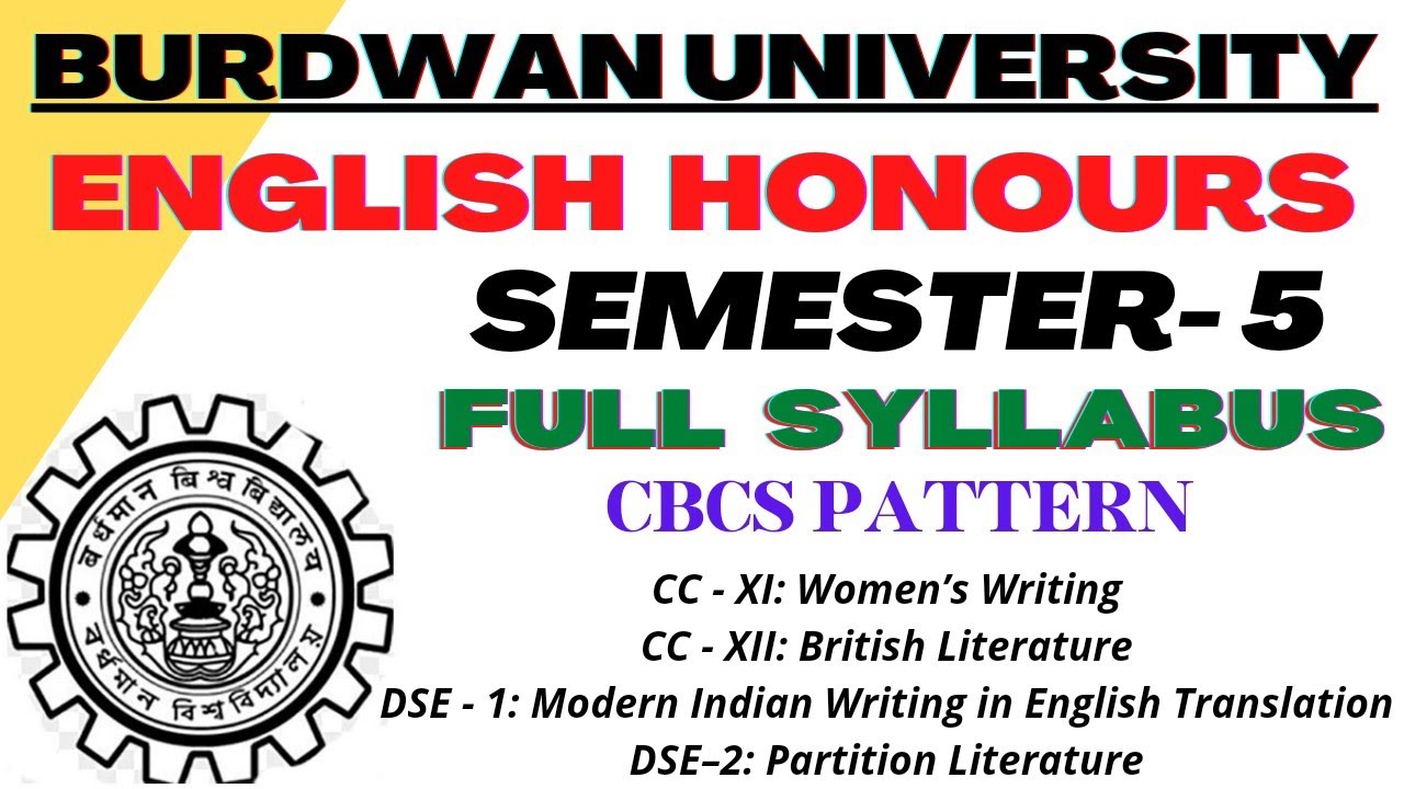 Burdwan University English Honours 5th Semester Syllabus || CBCS System