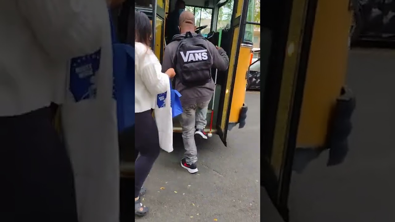 Danny getting on Bus 199
