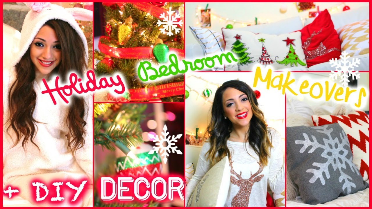 HOLIDAY ROOM MAKEOVERS! DIY Holiday Room Decorations + Ways to organize! Niki and Gabi