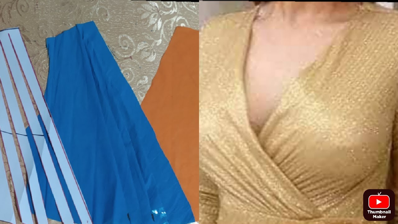 باترون فستان كاشكور او كروازيه بكسرات علي الوسط.