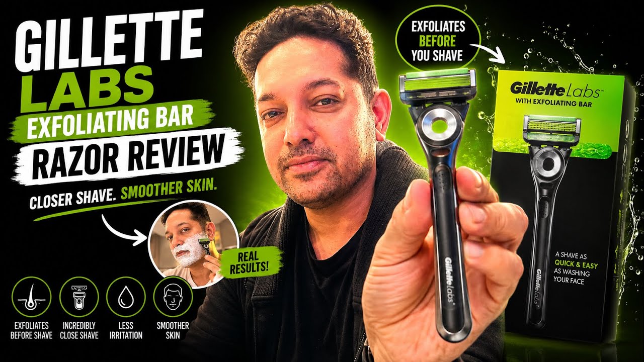 Gillette labs exfoliating bar Razor | Gillette labs  shaving foam & gel review 4K @gillette