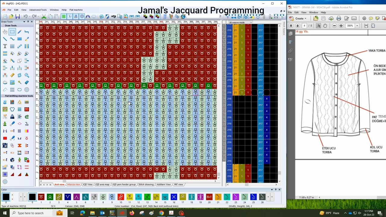 How to create Jacquard design as picture for HQ-pds