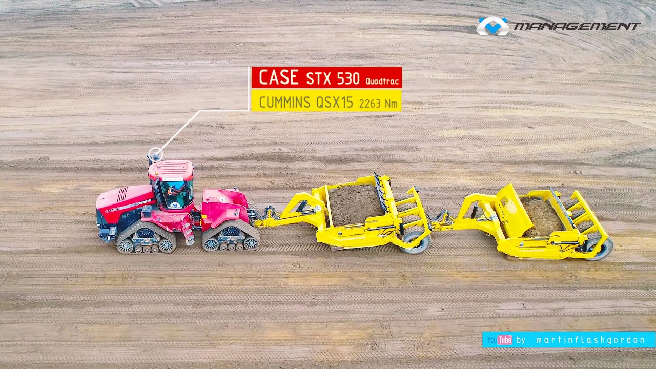Quadtrac CASE IH STX 530 + zgarniarka Reynolds
