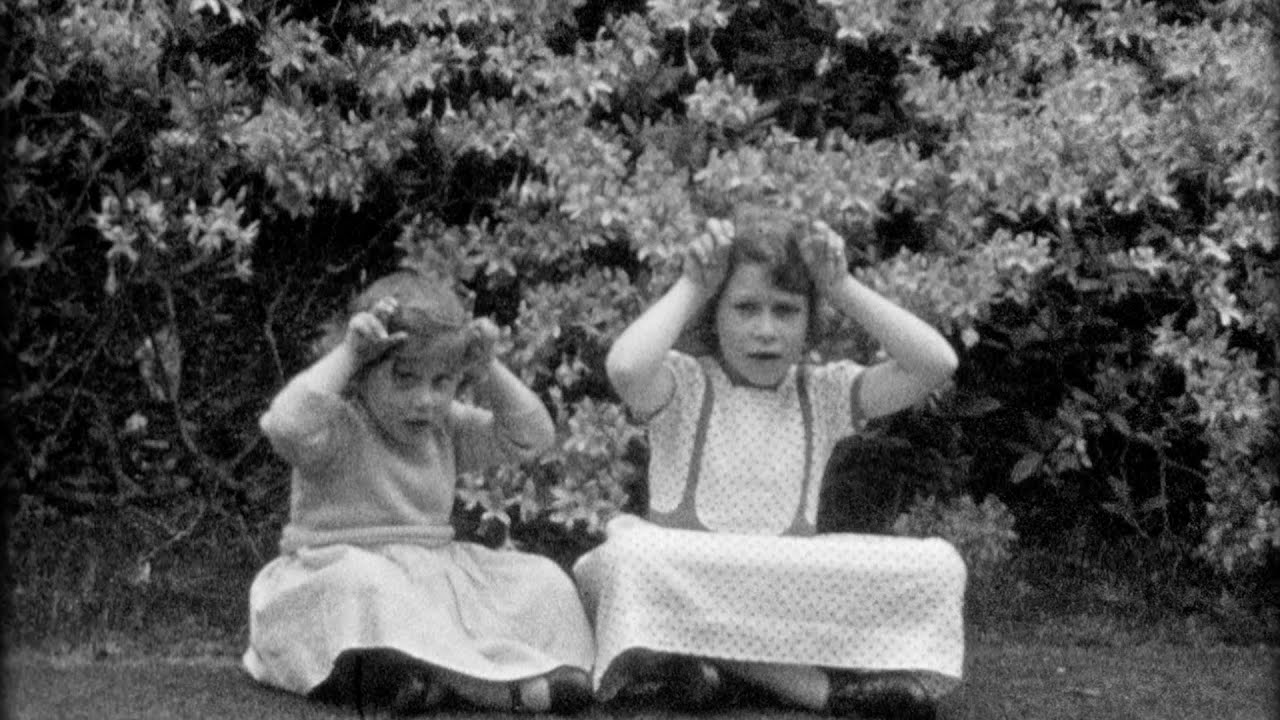 Young Queen Elizabeth II sings and plays with her sister - Elizabeth at 90 - A Family Tribute - BBC