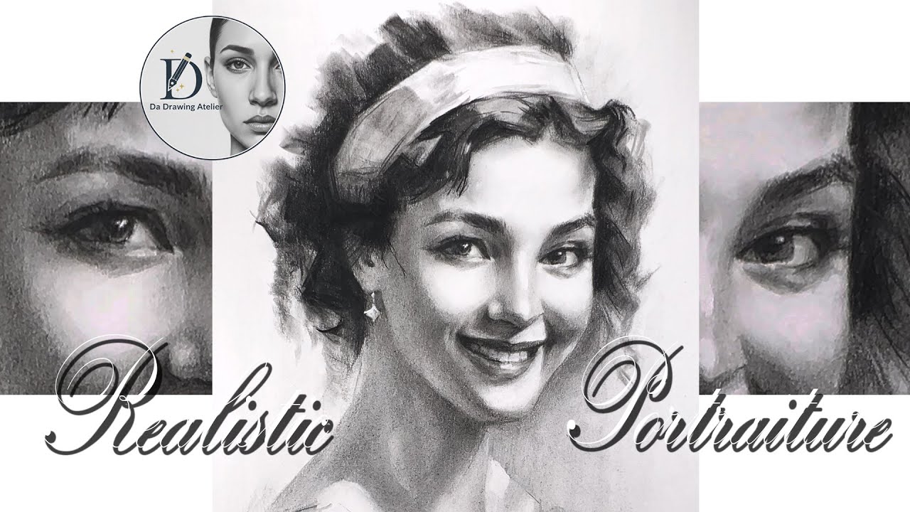 Gleam of Elegance: Capturing a Vivacious Spirit in Charcoal | 灵动之光：炭笔写实中那一抹灿烂的神韵