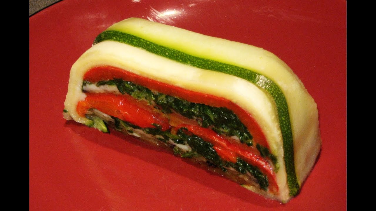 FRESH GARDEN VEGETABLE TERRINE with Goat Cheese (or Ricotta) Recipe /vegetarian