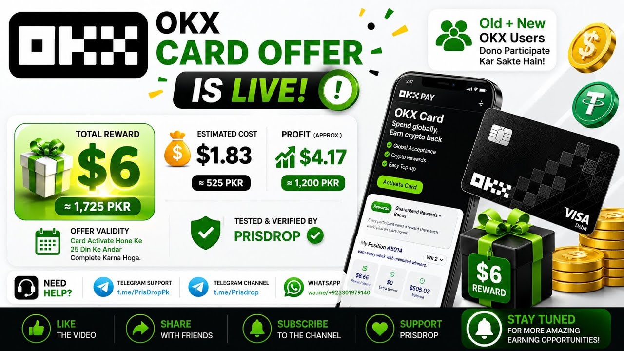 Earn $6 Instantly! OKX Card New & Old Users Offer 💳
