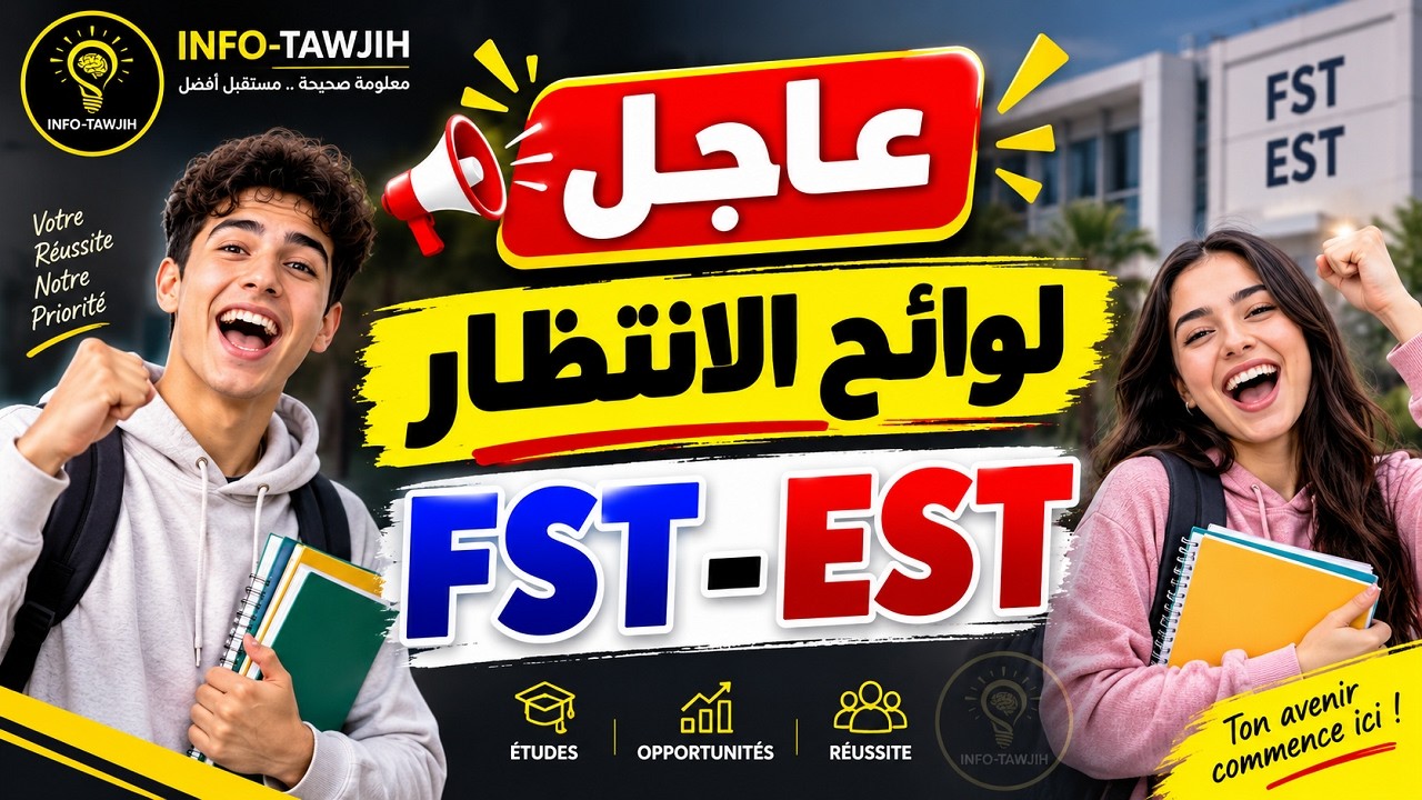 🚨 عاجل! الإعلان عن لوائح الانتظار EST - FST 2026 | النتائج وطريقة التسجيل