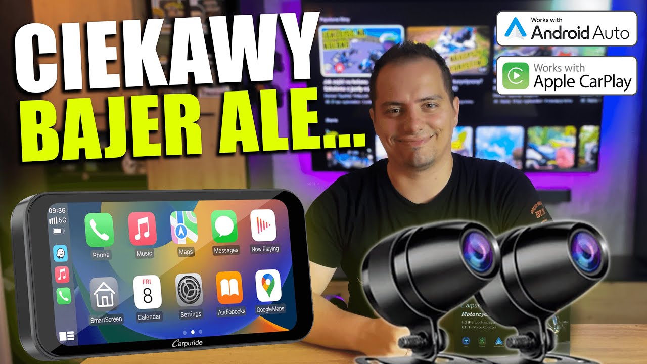 Nawigacja / Rejestrator do motocykla z Android Auto i Apple CarPlay - Carpuride W603D