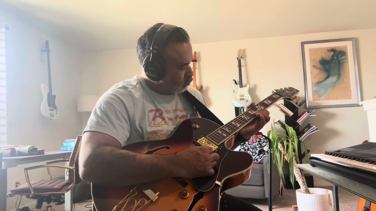 Fret dojo module 3 lesson. Aria pro 2 FA-70. Bluesy jazz improvisation. 