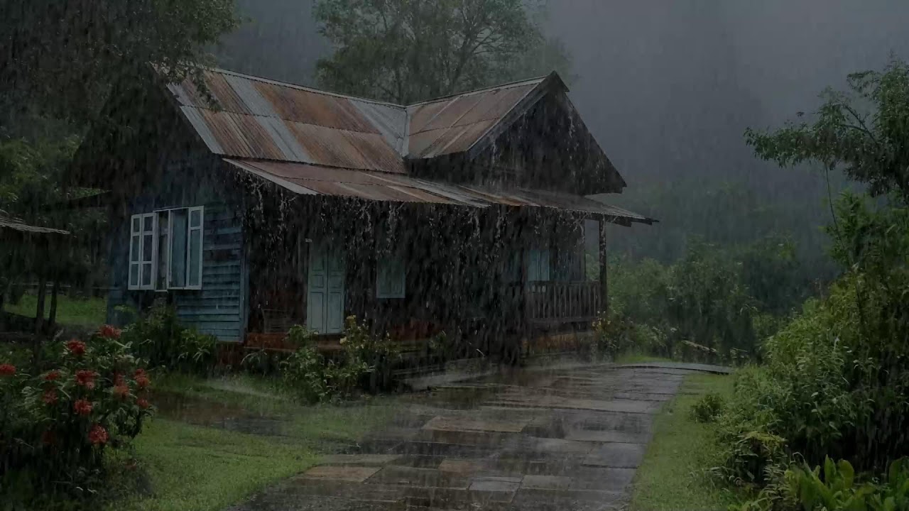 Gentle rain sounds quieting stress helping you fall asleep peacefully and completely